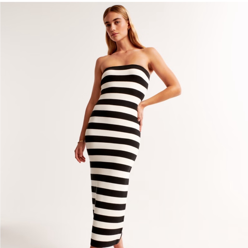 Strapless Midi Sweater Dress